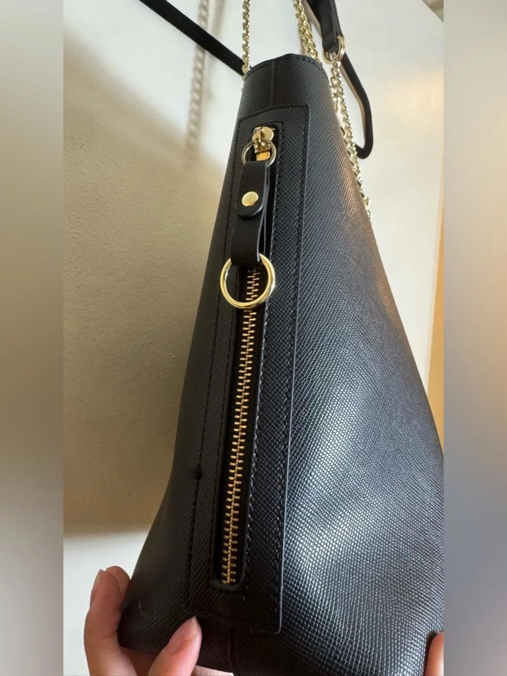 Black Chain-Handle Laptop Tote